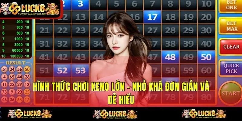 Hình thức chơi Keno lớn - nhỏ khá đơn giản và dễ hiểu